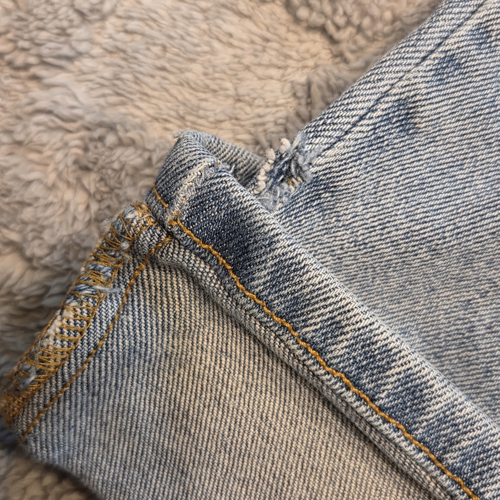 Dickies Cropped Jeans Womens 7 Blue Denim Cotton Med. Wash Denim Cuffed Hem - Picture 8 of 13